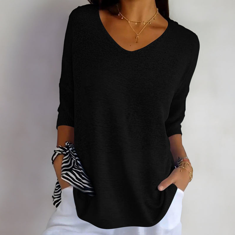 Blusinha Monaco Malha Confortável Decote em V | COMPRE 3 LEVE 6!