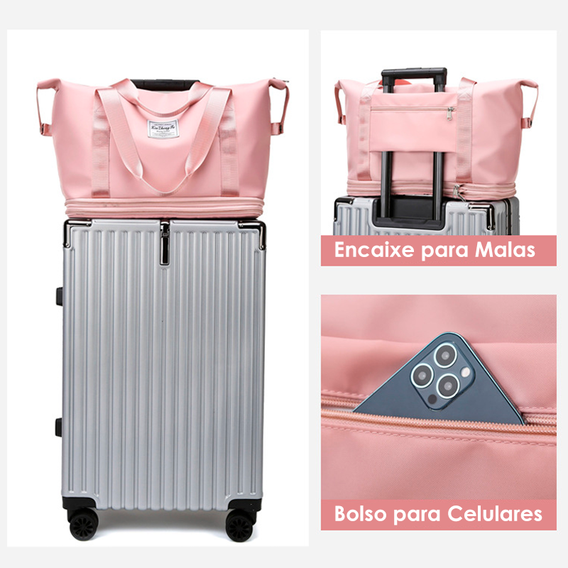 [COMPRE 1 LEVE 2] Bolsa Travel Impermeável e Dobrável +BRINDE: Necesserie