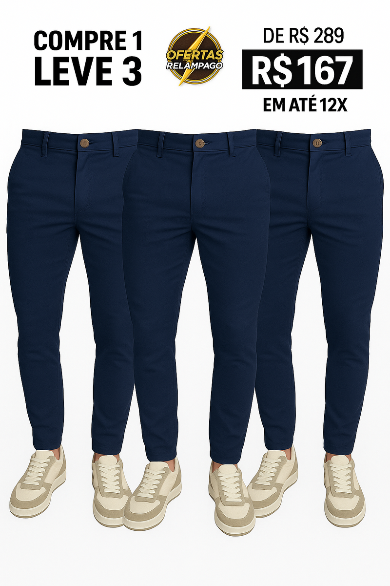 Calça Alfaiataria Mônaco Ajuste Catraca - Compre 1 Leve 3