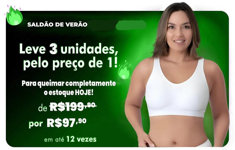 [COMPRE 1 LEVE 3] Sutiã Comfort Sem Costura LipoFit + BRINDE EXCLUSIVO