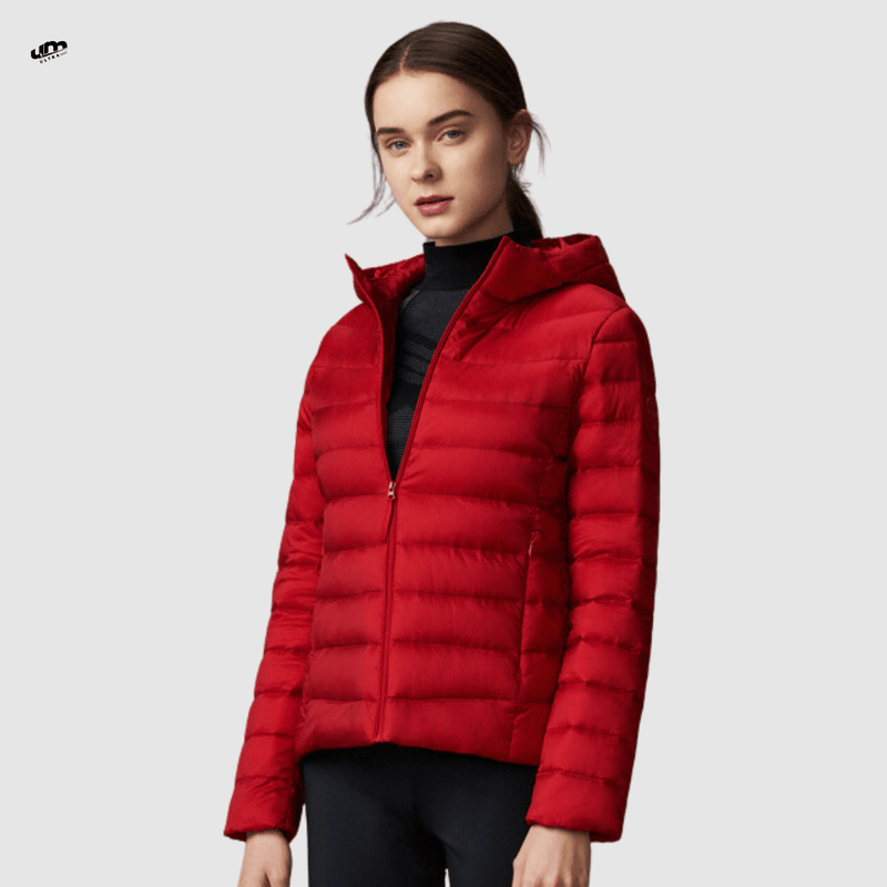 Jaqueta ultramax Essentials feminina puffer dobrável com capuz