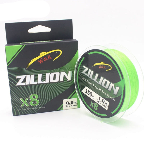 Linha de Pesca Japonesa Zillion Multifilamento X8 Fios Trançados 150m