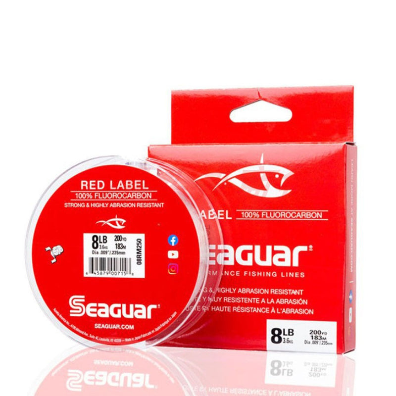 Linha de Pesca Monofilamento SEAGUAR RED LABEL 6LB-12LB Original Fluorcarbono 6LB-12LB 183m