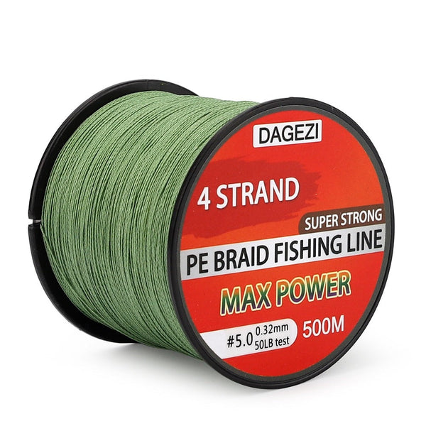 Linha de Pesca Dagezi Multifilamento X4 Fios Trançados 500m