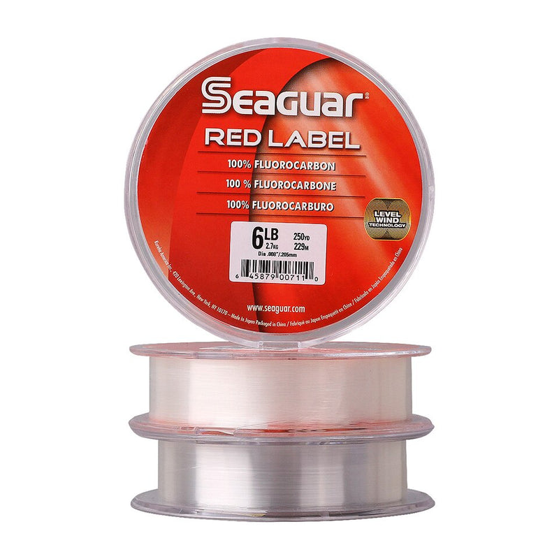 Linha de Pesca Monofilamento SEAGUAR RED LABEL 6LB-12LB Original Fluorcarbono 6LB-12LB 183m