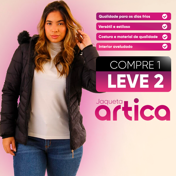 [COMPRE 1 LEVE 2] Jaqueta Puffer Feminina Com Forro e Capuz Removível | Artica