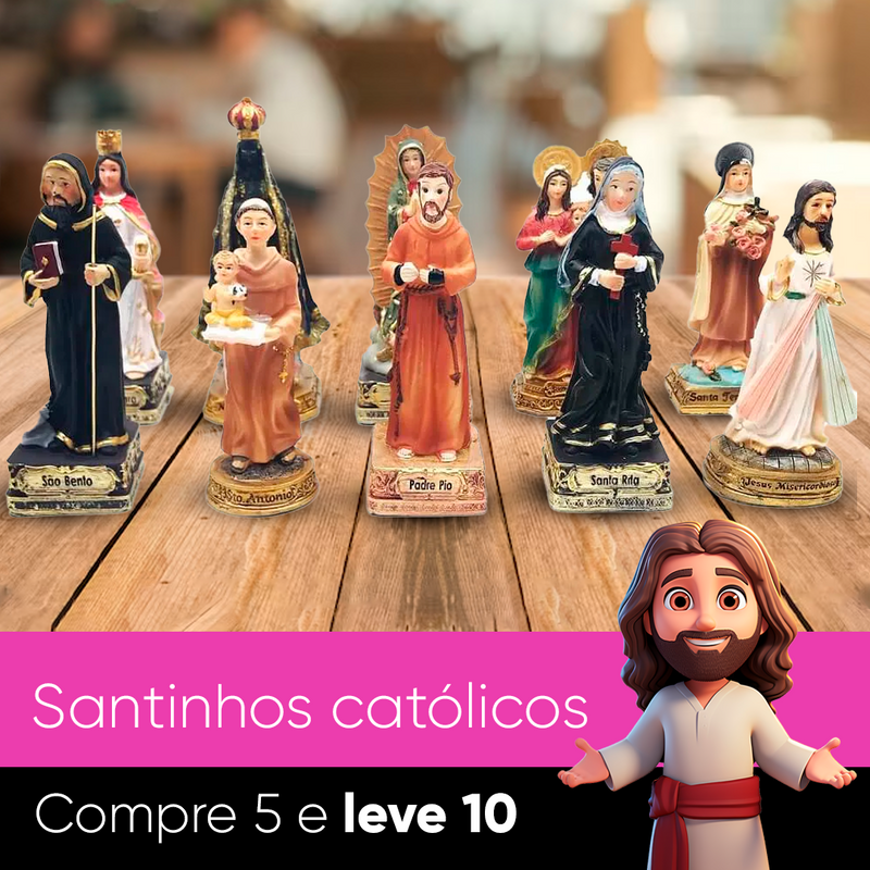 [COMPRE 5 LEVE 10] Estatuetas Católicas, a fé em dobro!