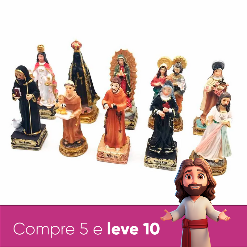 [COMPRE 5 LEVE 10] Estatuetas Católicas, a fé em dobro!