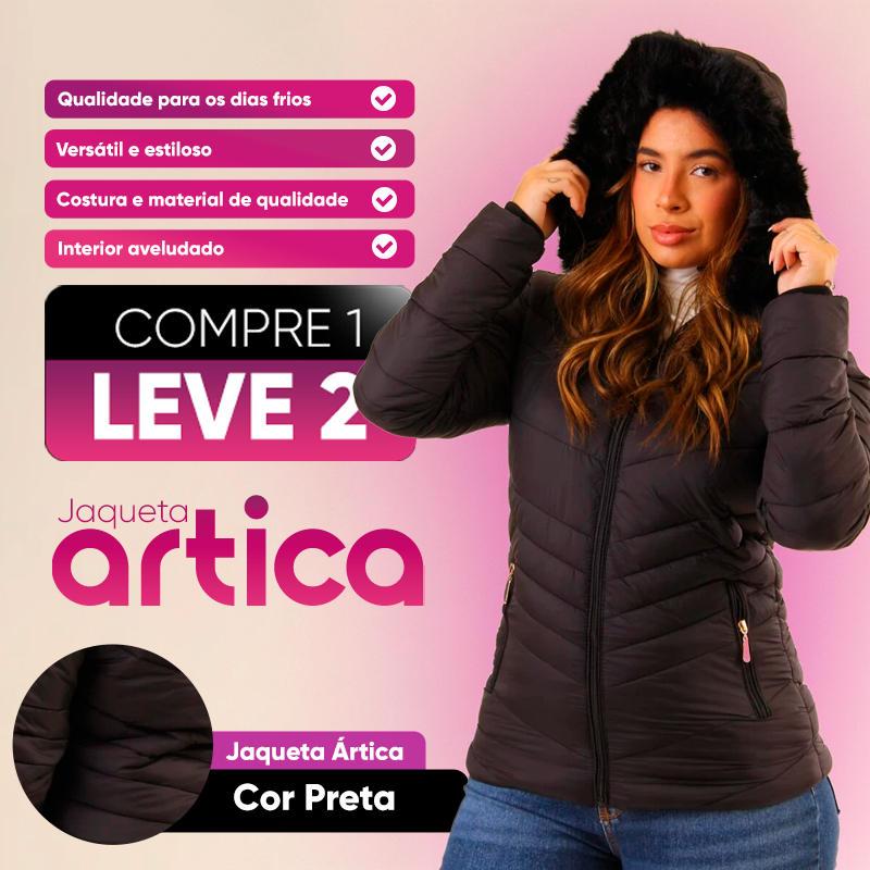 [COMPRE 1 LEVE 2] Jaqueta Puffer Feminina Com Forro e Capuz Removível | Artica