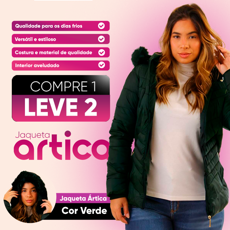 [COMPRE 1 LEVE 2] Jaqueta Puffer Feminina Com Forro e Capuz Removível | Artica