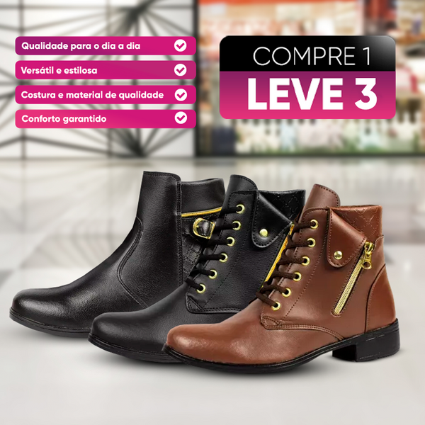 [COMPRE 1 E LEVE 3] Kit de Botas Coturno Cano Baixo + Brinde Especial