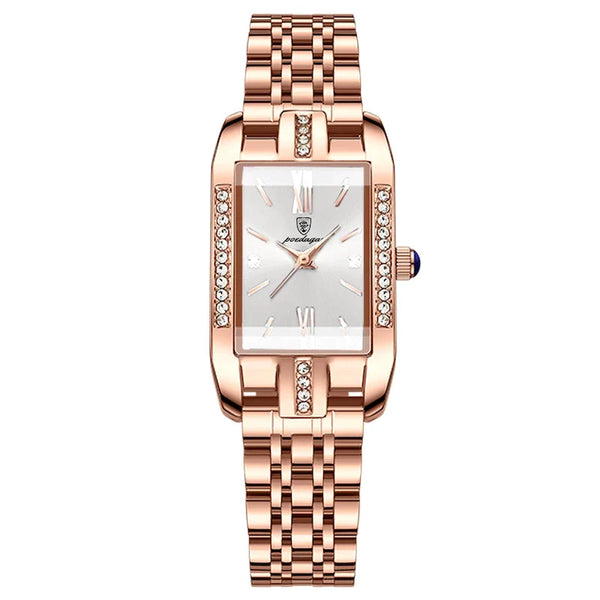 Relógio Quartz Feminino Retangular Luxo