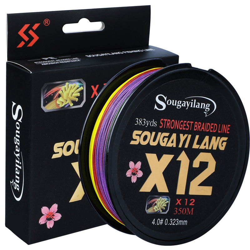 Linha de Pesca Multifilamento Sougayilang X12 Fios Trançados 150/350/550m