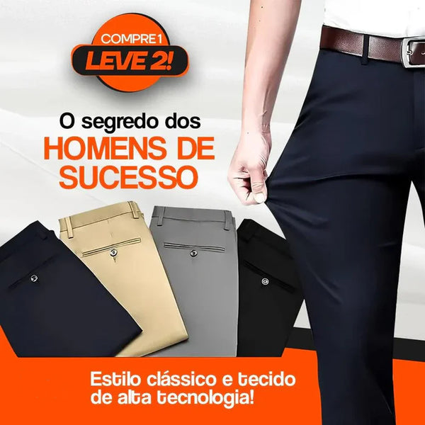 COMPRE 1 LEVE 2 - Calça Social Alfaiataria Gentleman + Cinto Social Couro