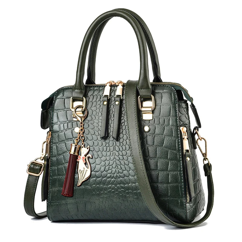 Bolsa Feminina em Couro Transversal Crocodile