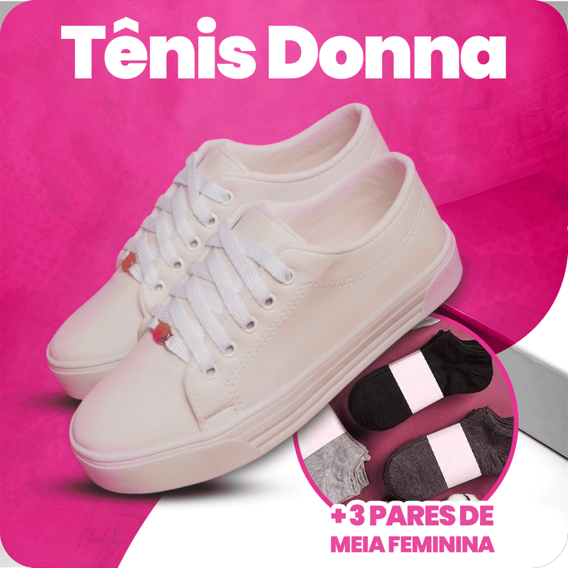 [COMPRE 1 LEVE 2] Tênis Feminino Donna + Kit 3 Pares de Meia