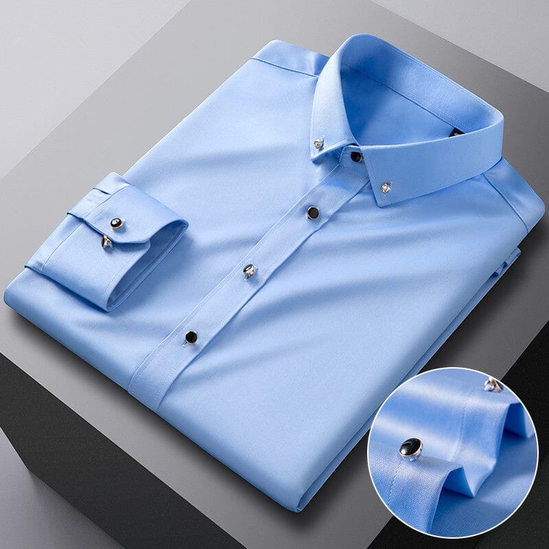 Camisa Social Masculina em Seda Gelo