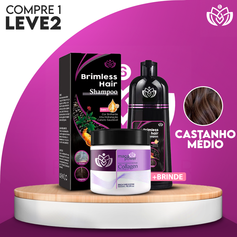 [COMPRE 1 LEVE 2] Shampoo Brimless Natural 3 em 1 (Dura até 6 Meses) + Creme Hidratante de BRINDE