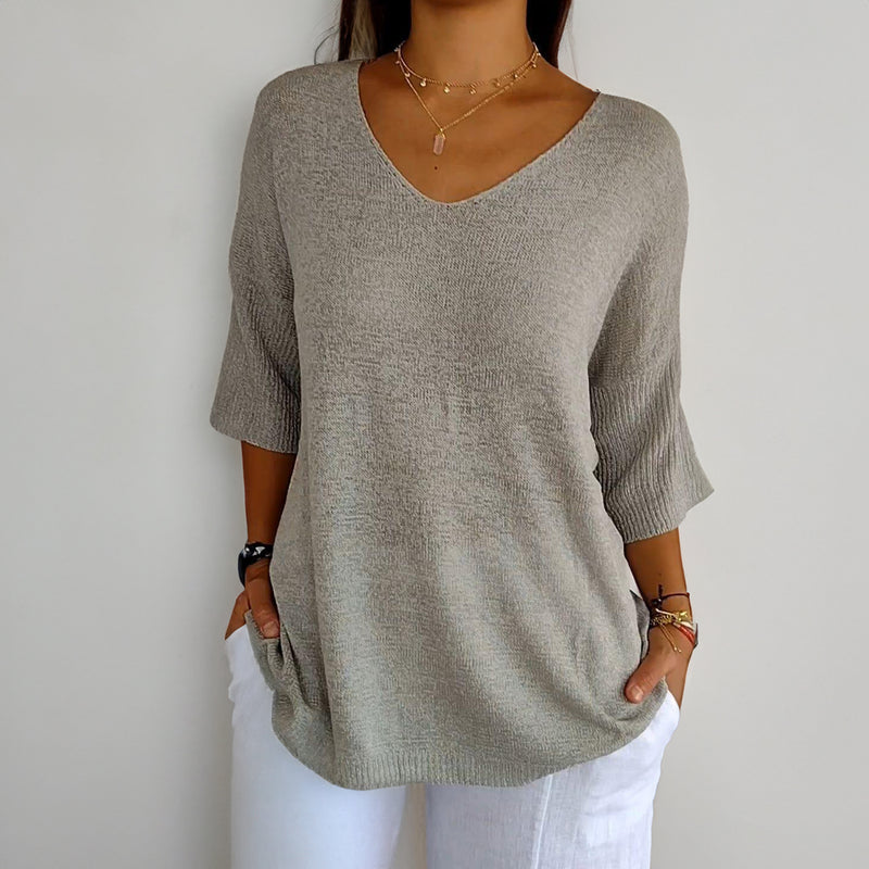 Blusinha Monaco Malha Confortável Decote em V | COMPRE 3 LEVE 6!