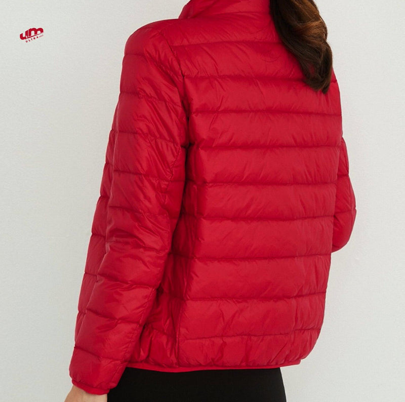 Jaqueta ultramax Essentials feminina puffer dobrável com capuz