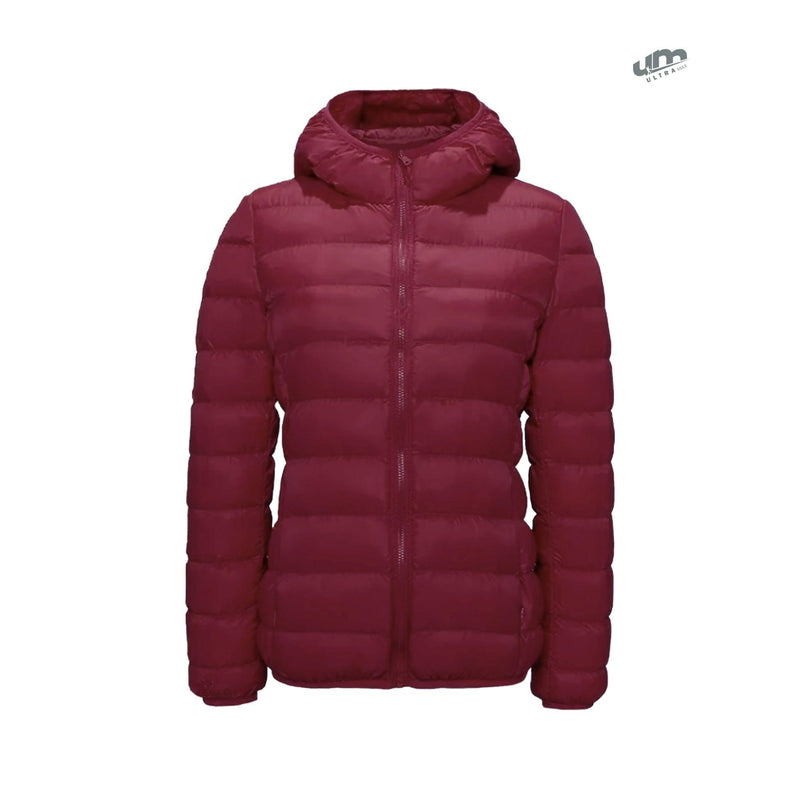 Jaqueta ultramax Essentials feminina puffer dobrável com capuz