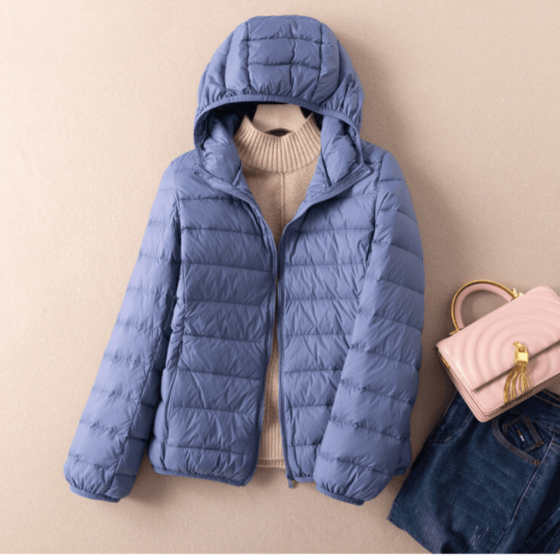 Jaqueta ultramax Essentials feminina puffer dobrável com capuz