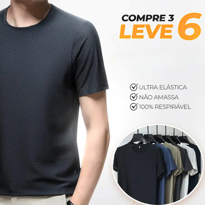 Kit de 6 Camisas Respiráveis - (PAGUE 3 LEVE 6)