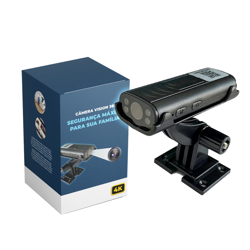 Câmera De Segurança Vision 360 Para Casas e Carros [ALTA RESOLUÇÃO HD 4K]