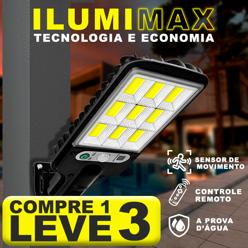 Refletor LED Solar com Sensor de Movimento Brasileiro / IlumiMax [Compre 1 Leve 3]