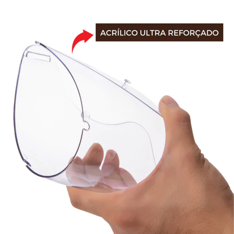Máscara Protetora Facial de Acrílico Reforçado - PROTECTMASK | Compre 1, Leve 2