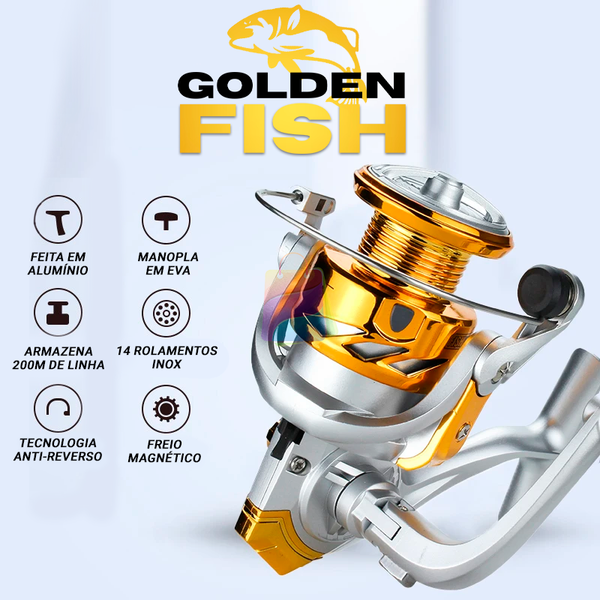 Molinete Profissional de Pesca com 12Kg Drag | Golden Fish